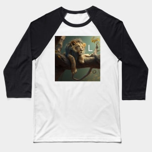 Letter L for Lounging Lion AdventuresOfSela Baseball T-Shirt